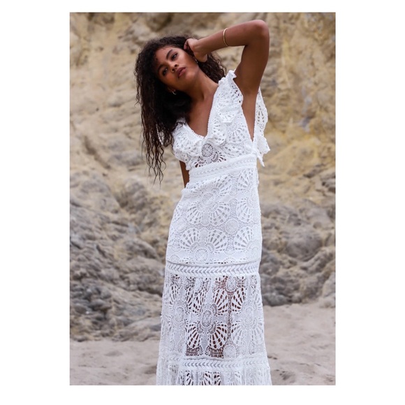 New! JEN’S PIRATE BOOTY Maldives Crochet Lace Maxi Dress - Picture 7 of 12